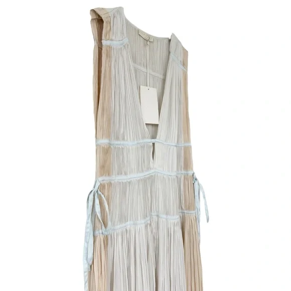 NWT Ulla Johnson Valeria Opal Plisse Satin Pleated Dress Gown Size 10 - Picture 5 of 13